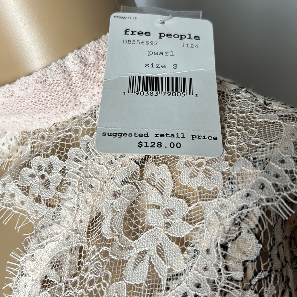 Free People tell tale sheer lace tunic mini dress keyhole long bell sleeve - Picture 6 of 16